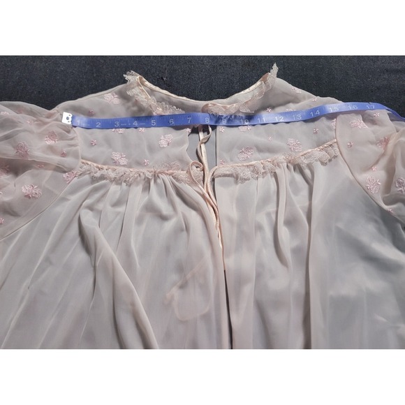 Vintage 50s 60s Nightgown And Bed Coat Robe Set Lingerie Peignoir M/L USA Pink - Picture 12 of 15